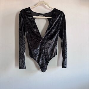 Victoria’s Secret Black Velvet Bodysuit